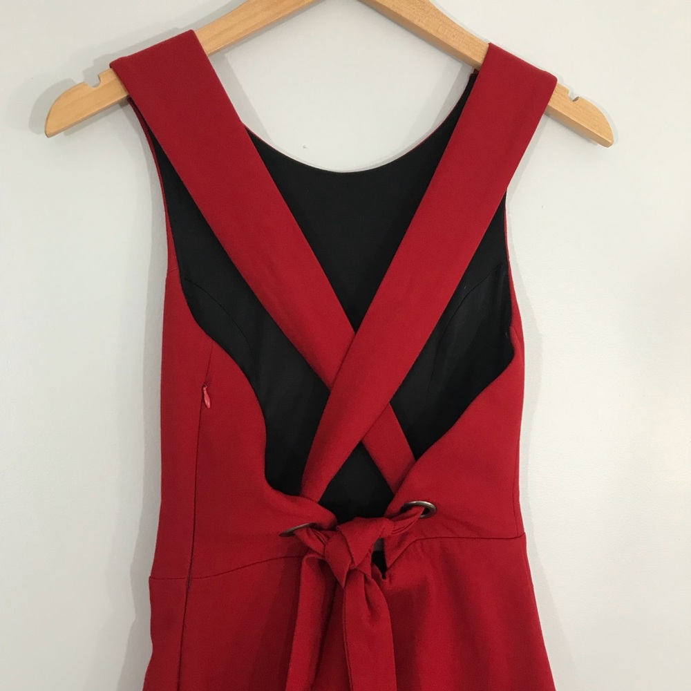 Zara Red Cross Back Dress - Picture 6 of 8